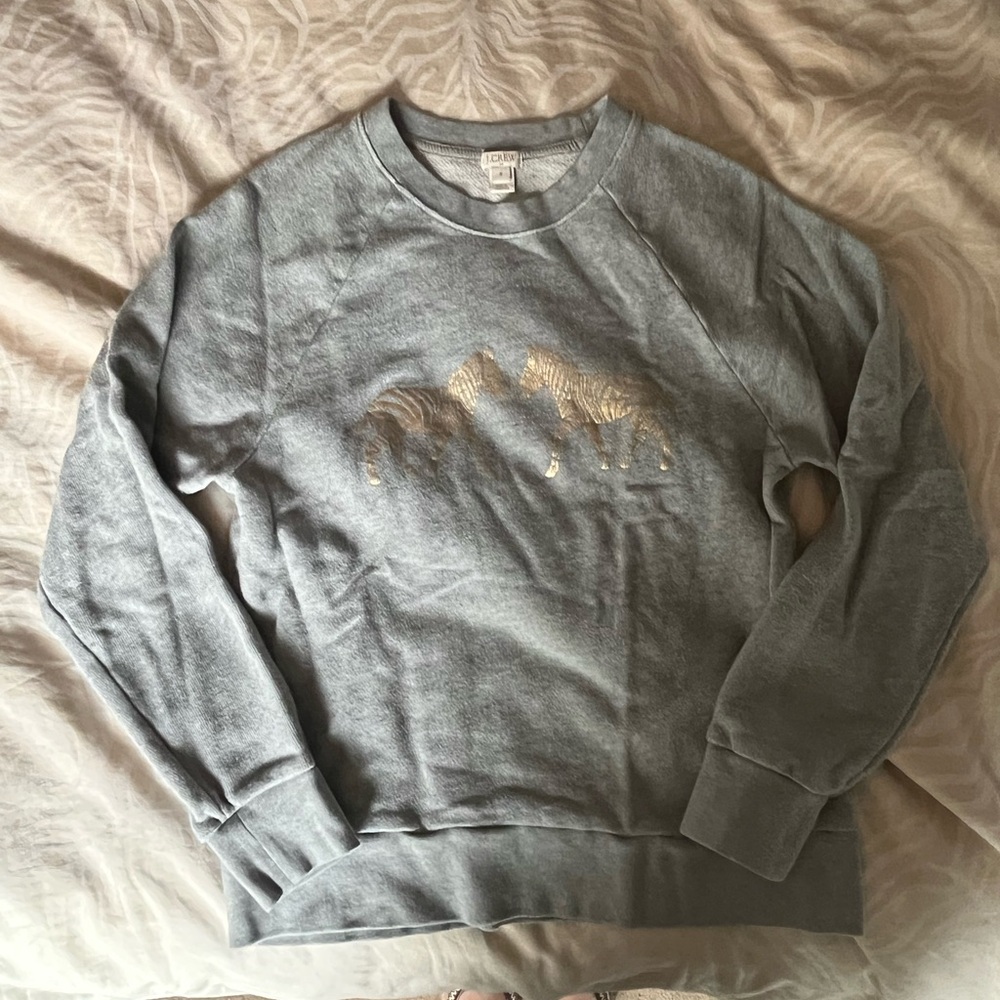 J. Crew Crewneck Zebra Sweatshirt